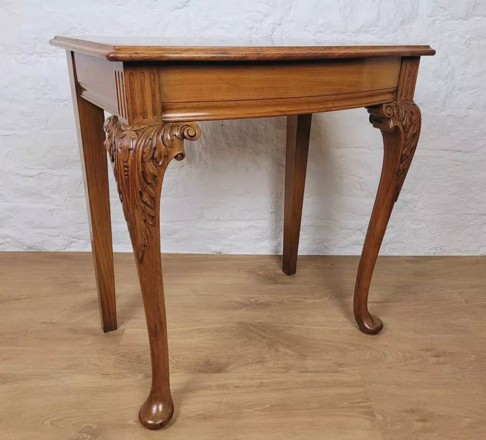 Walnut Occasional Side Table Carved Vintage Antique Style Postage Available