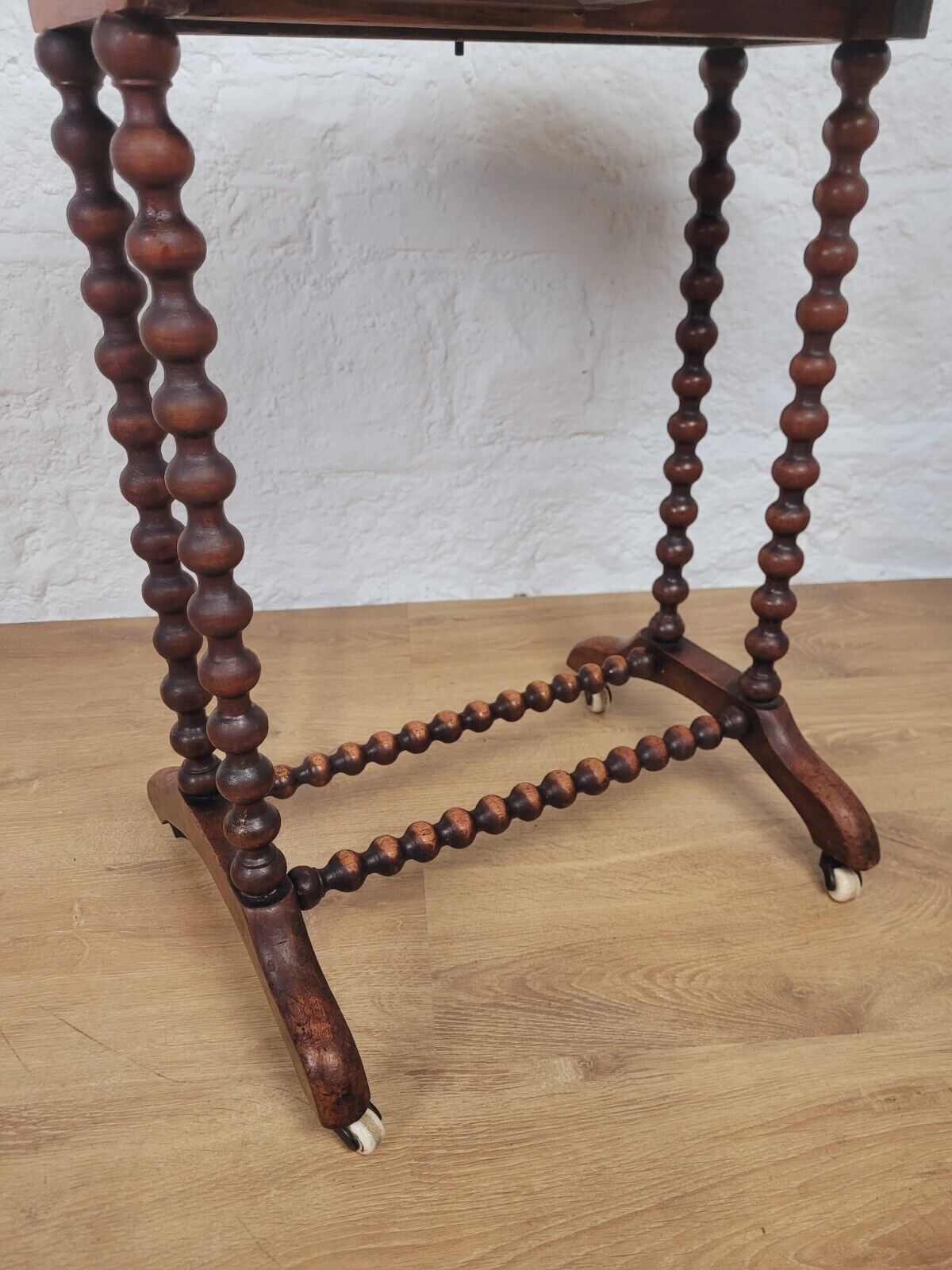 Drop Leaf Table Bobbin Turned Legs Castors Oval Edwardian Postage Available