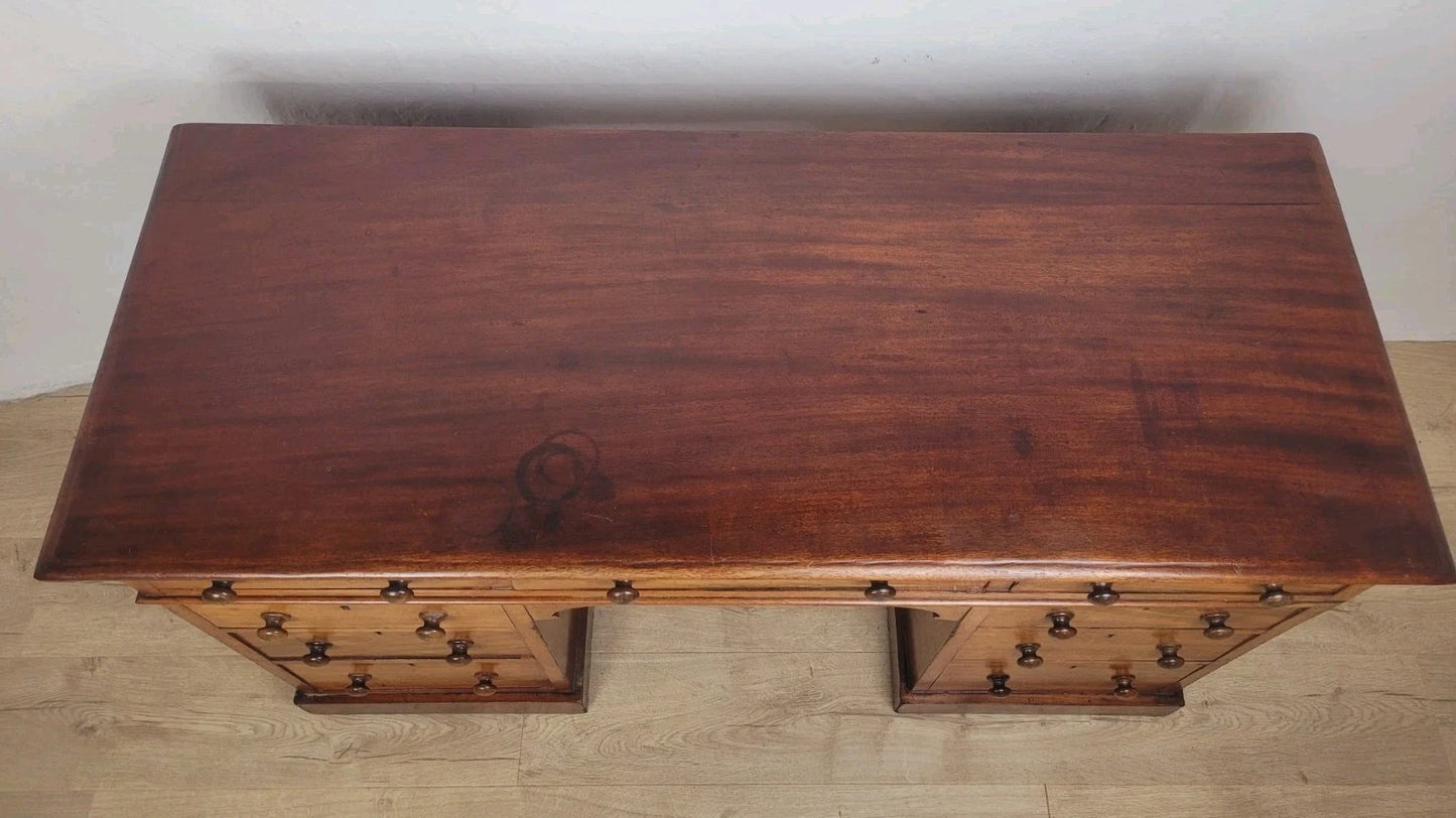 Victorian Writing Desk Knee Hole 19th Century English Antique Delivery Available