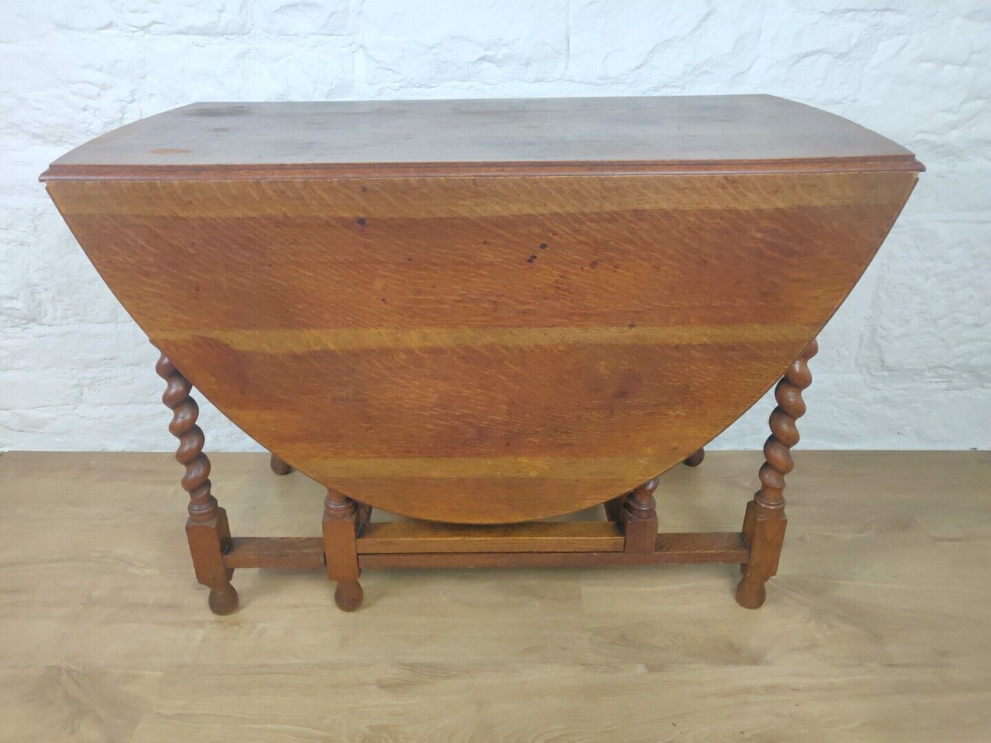 Barley Twist Table Gate Leg Oak Large Circular Victorian Delivery Available