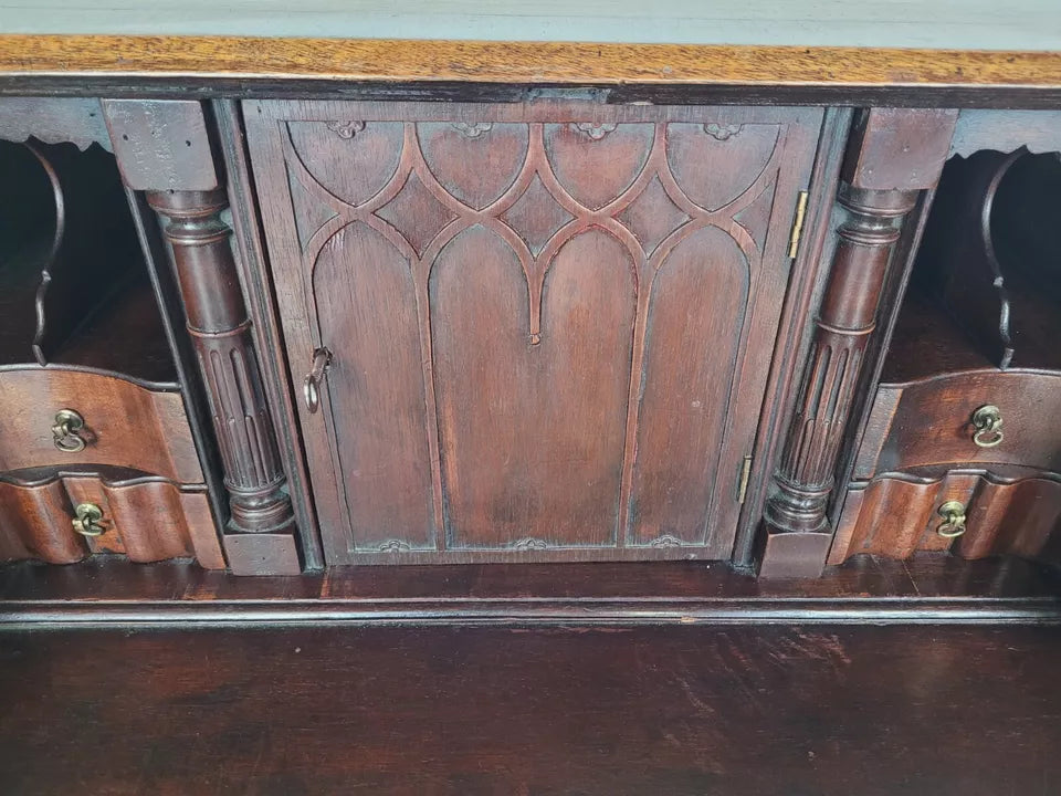 Vintage Writing Bureau Desk Hidden Storage Brass Handles Delivery Available