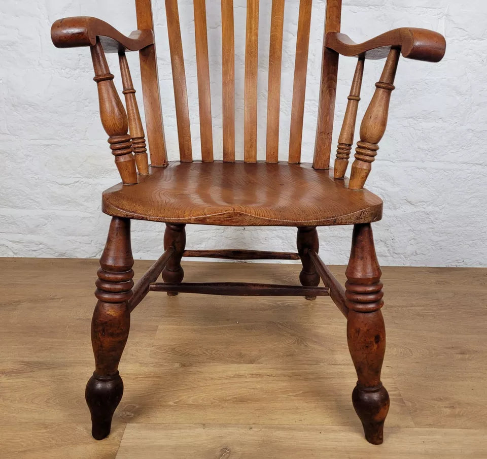 Farmhouse Kitchen Armchair Victorian Country Walnut C19th Delivery Available