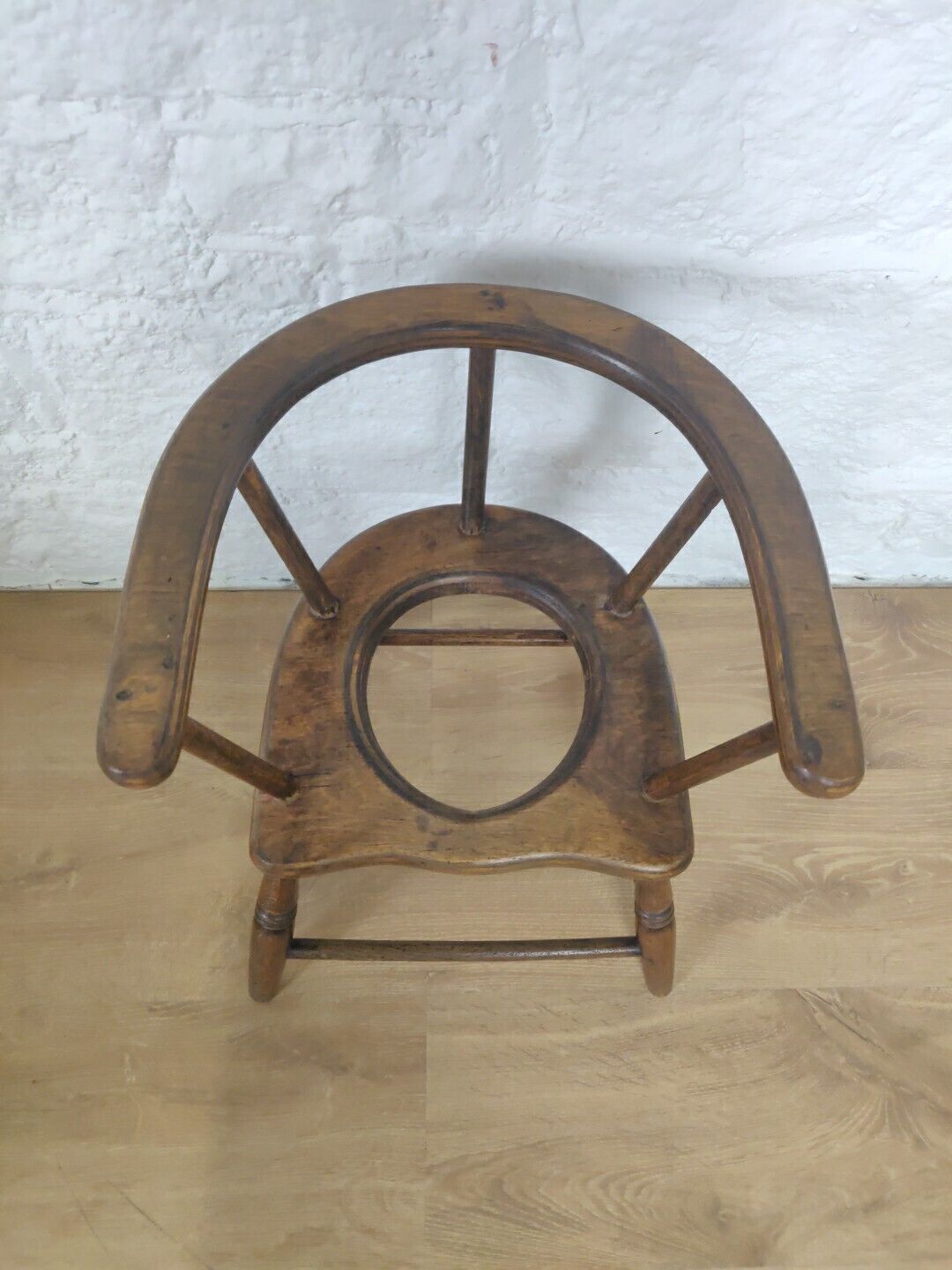 Victorian Child's Potty Chair Beech Spindle Back Postage Available