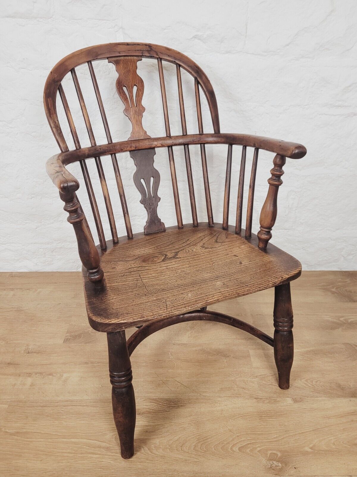 Elm Windsor Armchair Crinoline Splatback Antique 1860s Postage Available