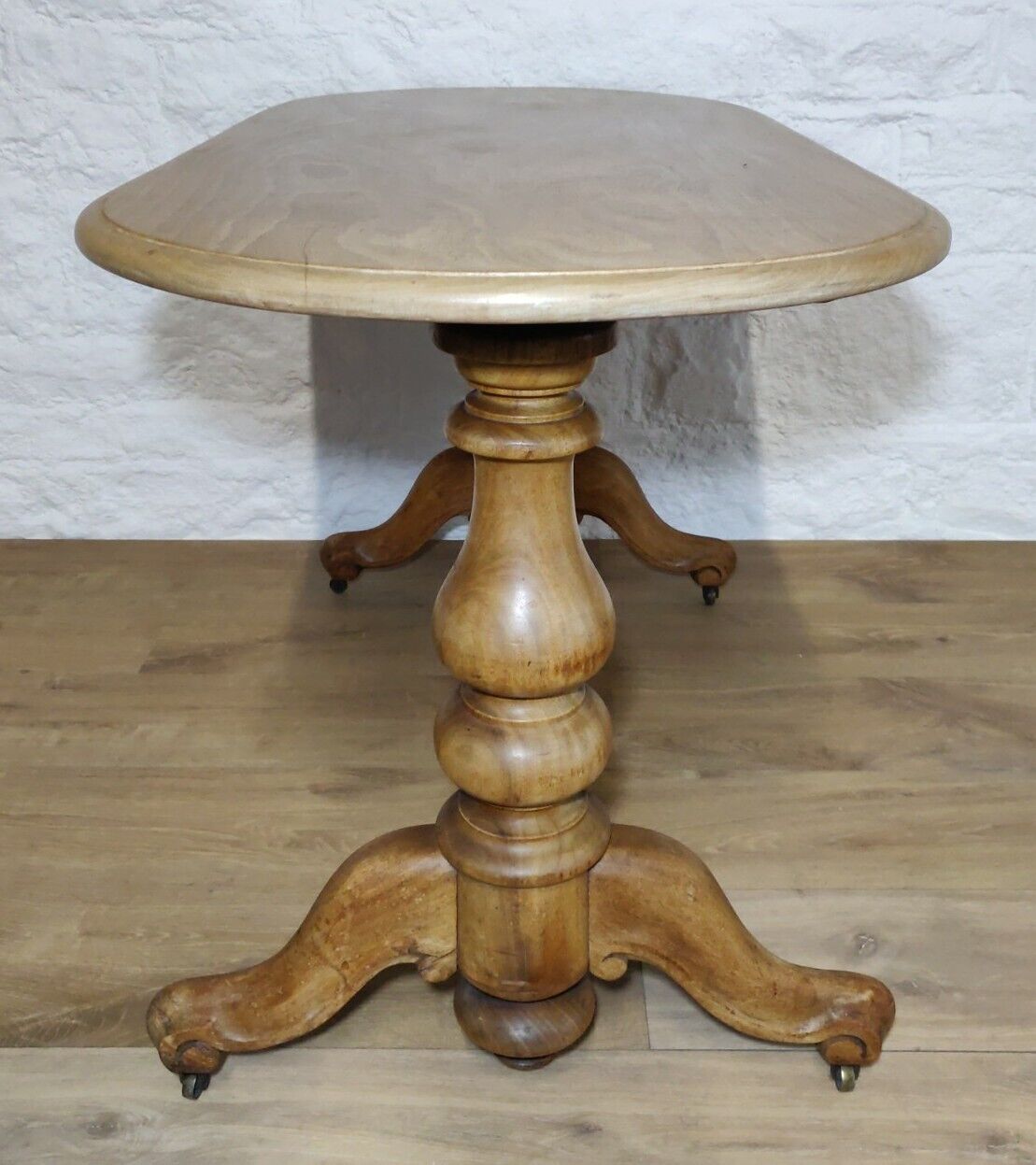 Victorian Oval Window Table Beech Baluster Supports Postage Available