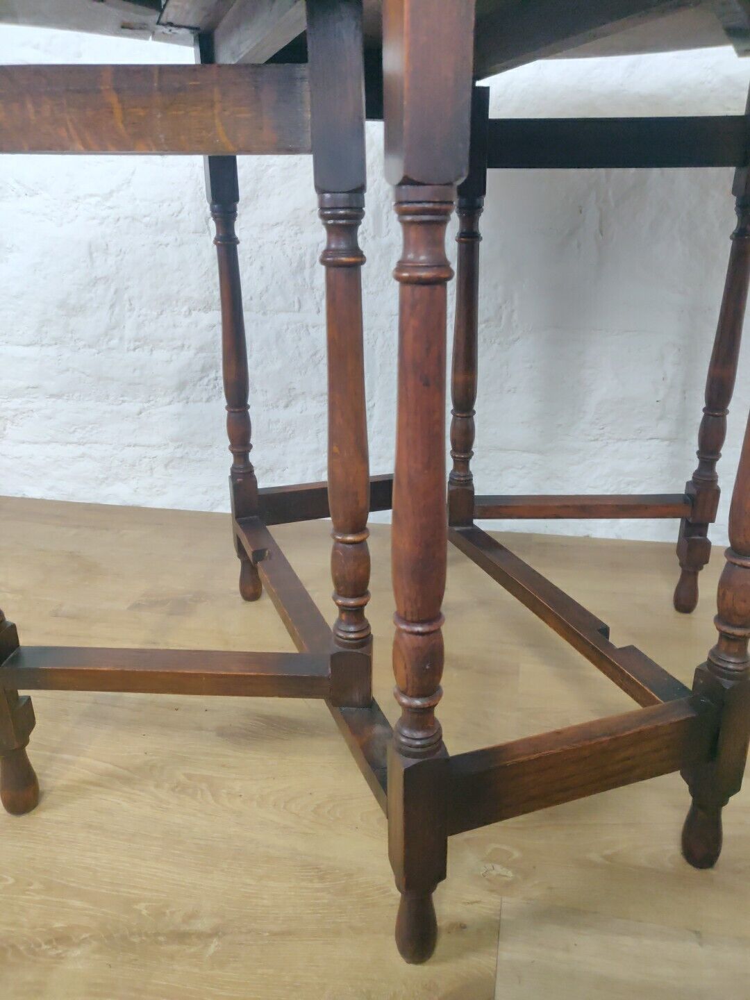 Oak Drop Leaf Table Gateleg Turned Legs Antique Victorian Postage Available