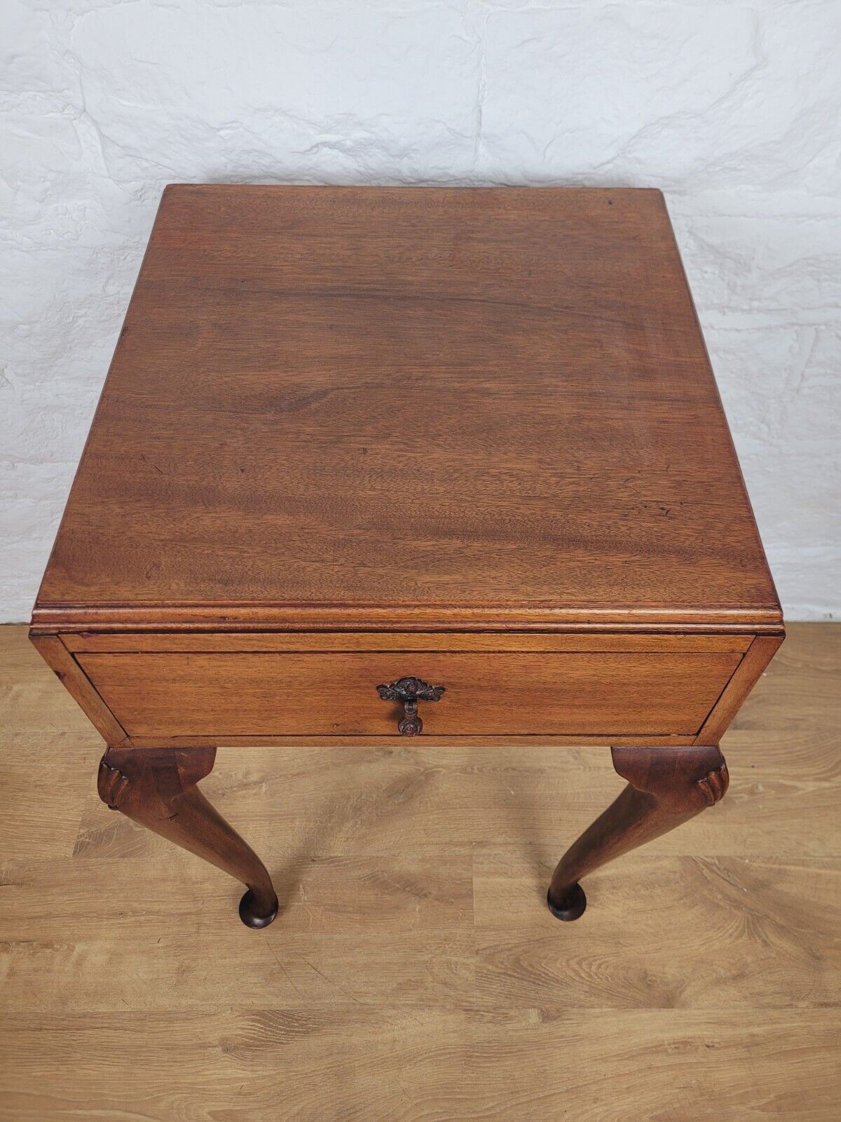 Carved Shell Side Table Victorian Queen Anne Mahogany Drawer Delivery Available