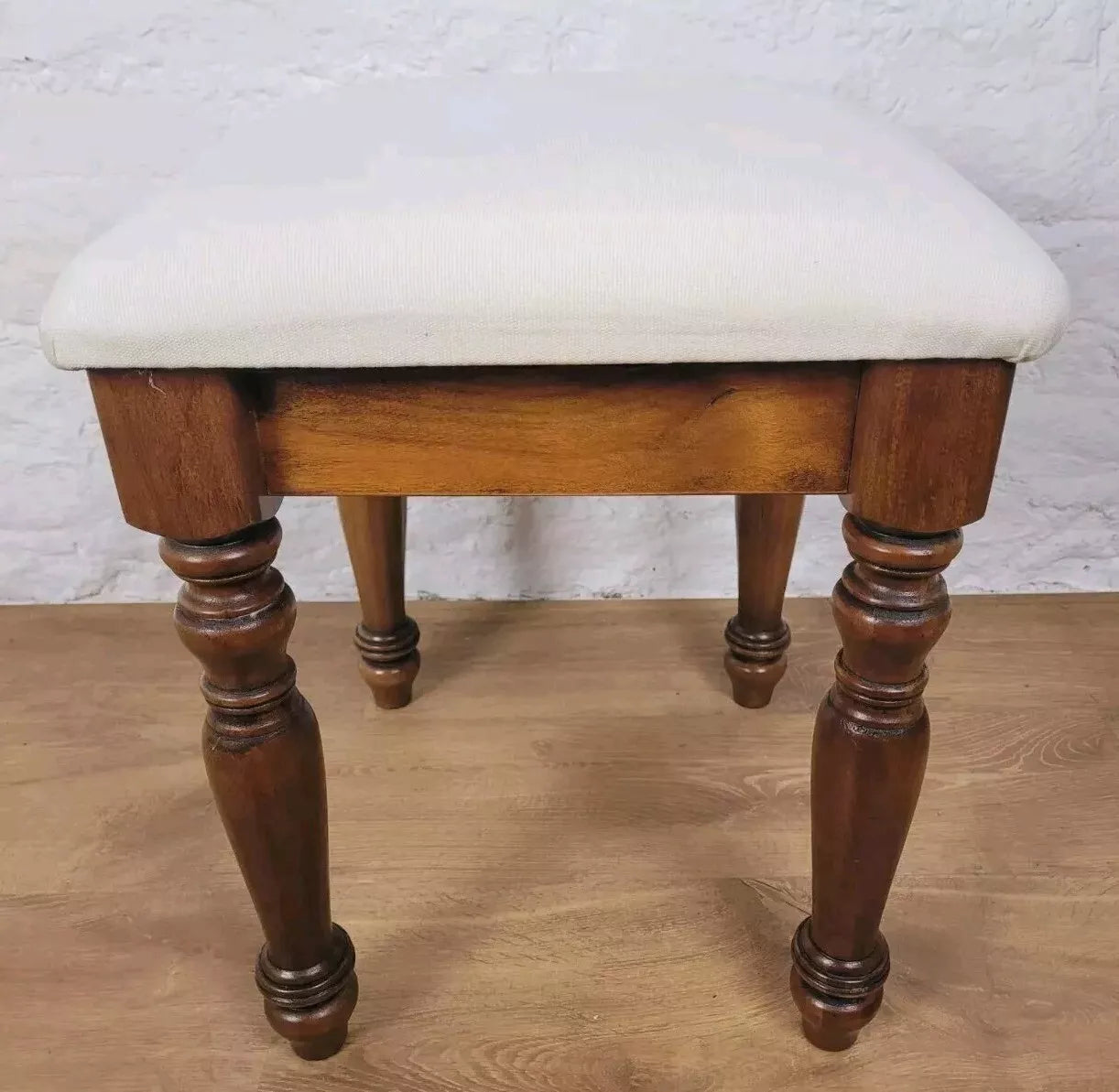 Willis Gambler Dressing Stool Vintage Mahogany Upholstered Postage Available