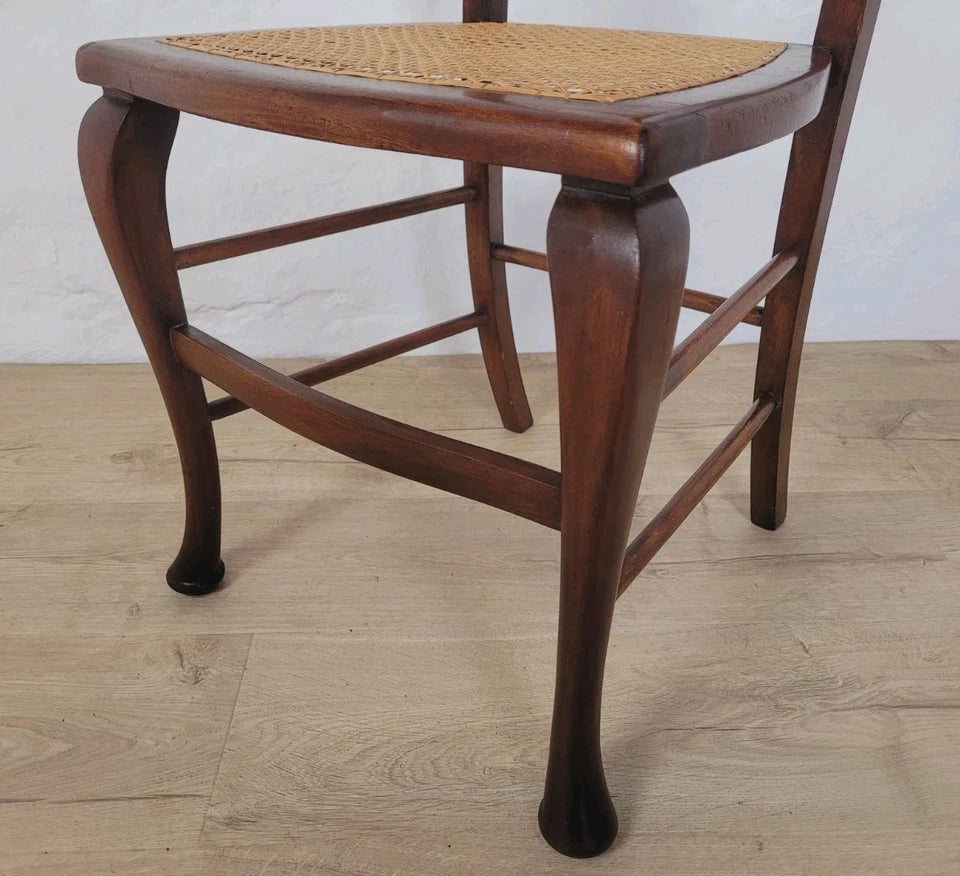 Cane Bedroom Chair Vintage Mid 20th Century Queen Anne Legs Postage Available