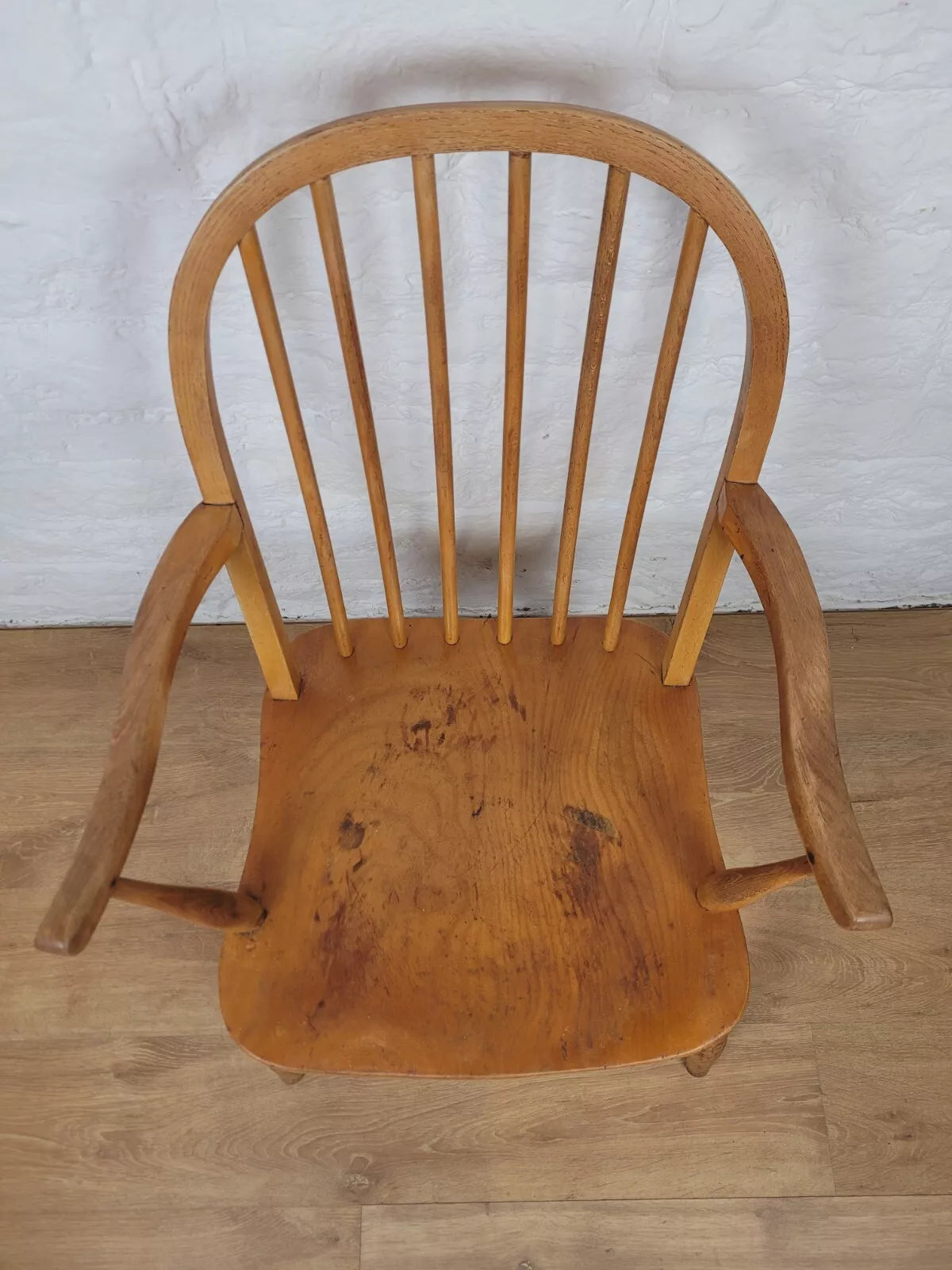 Vintage Carver Armchair Mid 20th Century Beech Spindle Back Postage Available