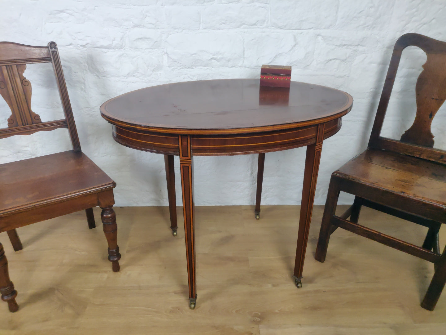 Edwardian Occasional Table Castors Rosewood Crossband Mahogany Postage Available