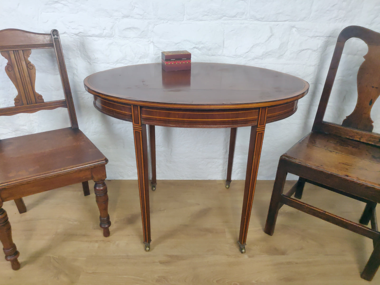 Edwardian Occasional Table Castors Rosewood Crossband Mahogany Postage Available