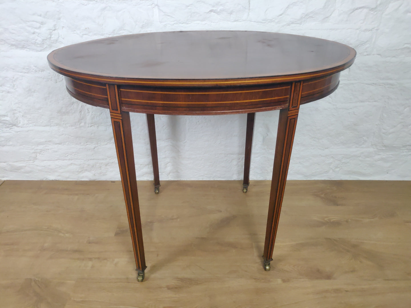 Edwardian Occasional Table Castors Rosewood Crossband Mahogany Postage Available