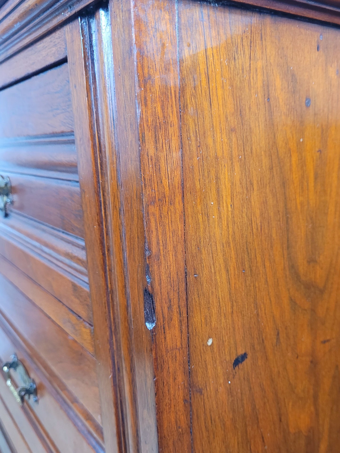 Edwardian Chest of Drawers Walnut 2 Over 3 1910s Drop Handles Delivery Available