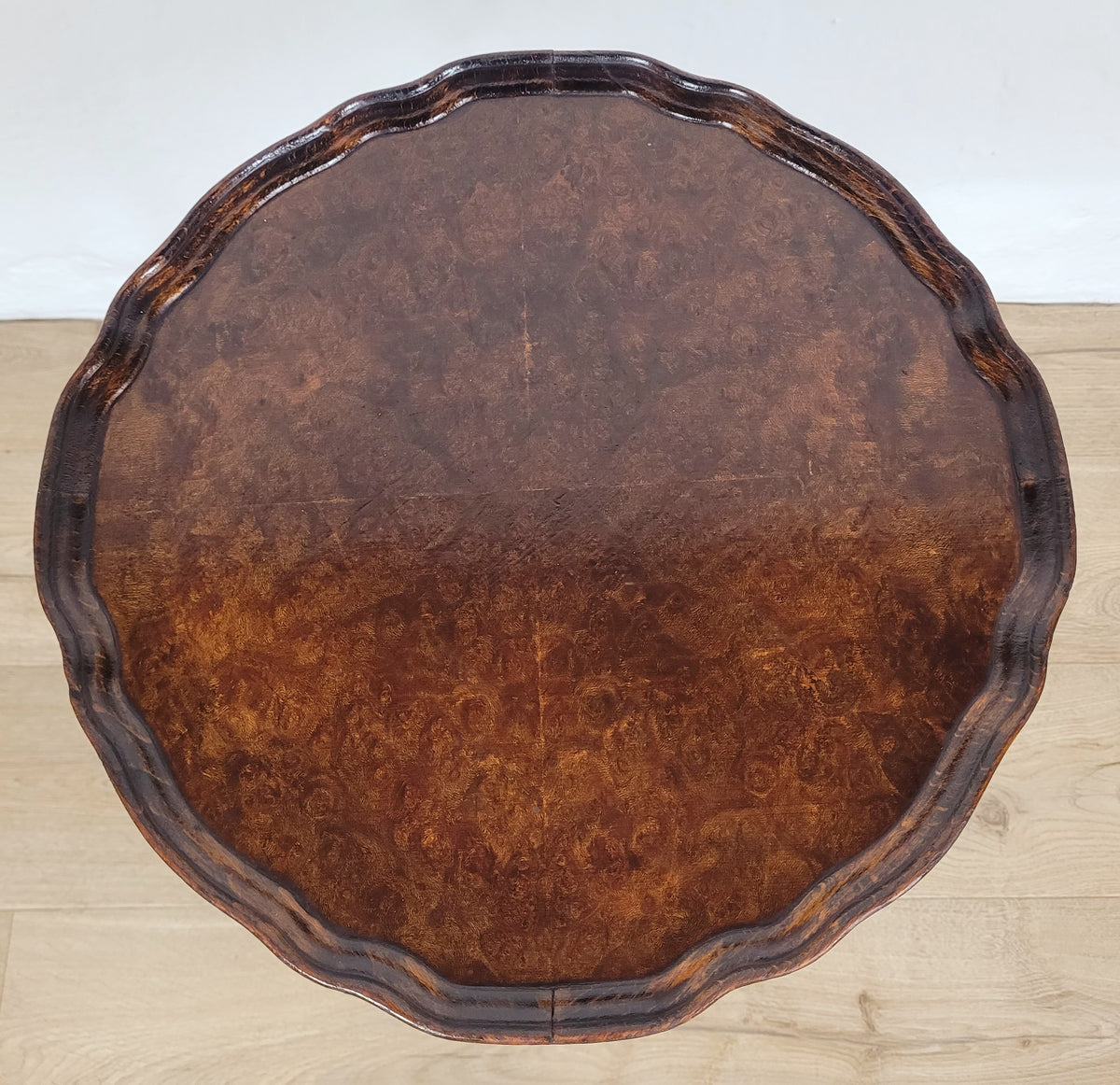Victorian Wine Tripod Table Walnut Piecrust Scalloped Edge Postage Available