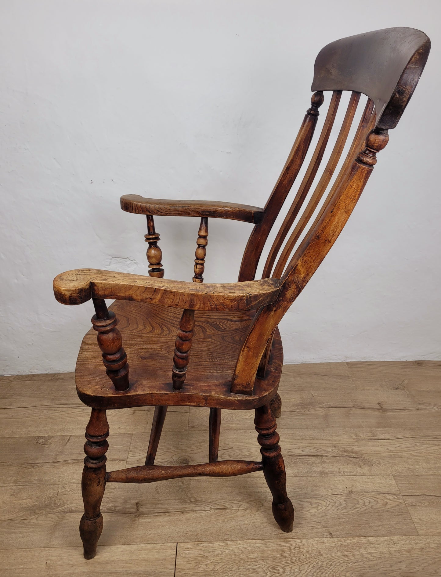 Windsor Kitchen Armchair Victorian Elm Slat Back English Delivery Available