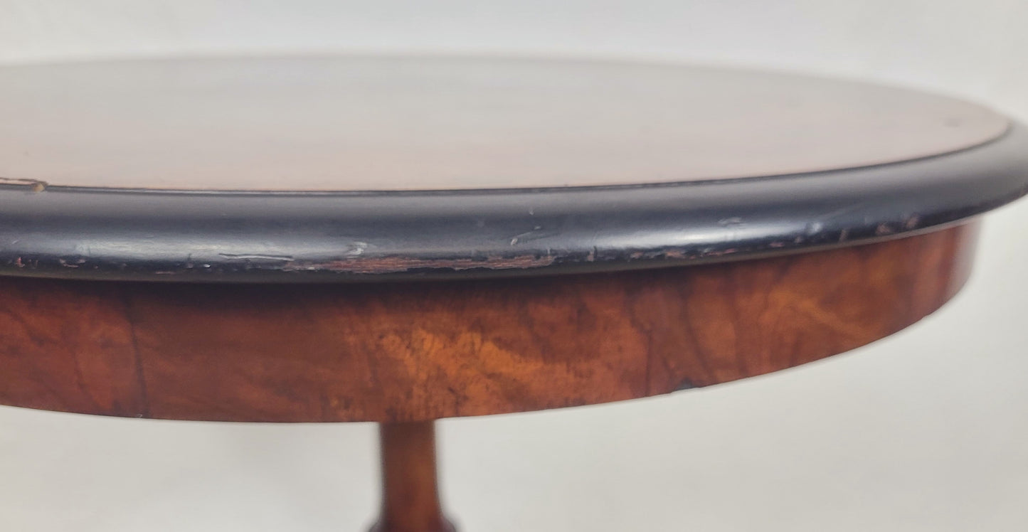 Occasional Tripod Table Victorian Round Walnut Carved 1890s Postage Available