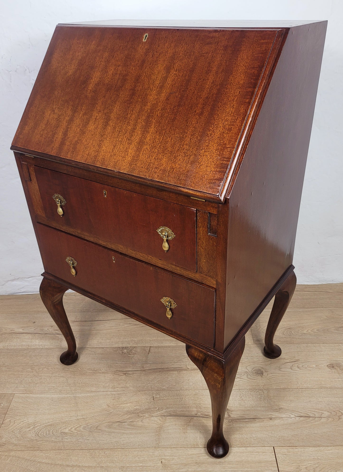 Vintage Writing Desk Bureau Leather 1930s Cabriole Legs Delivery Available