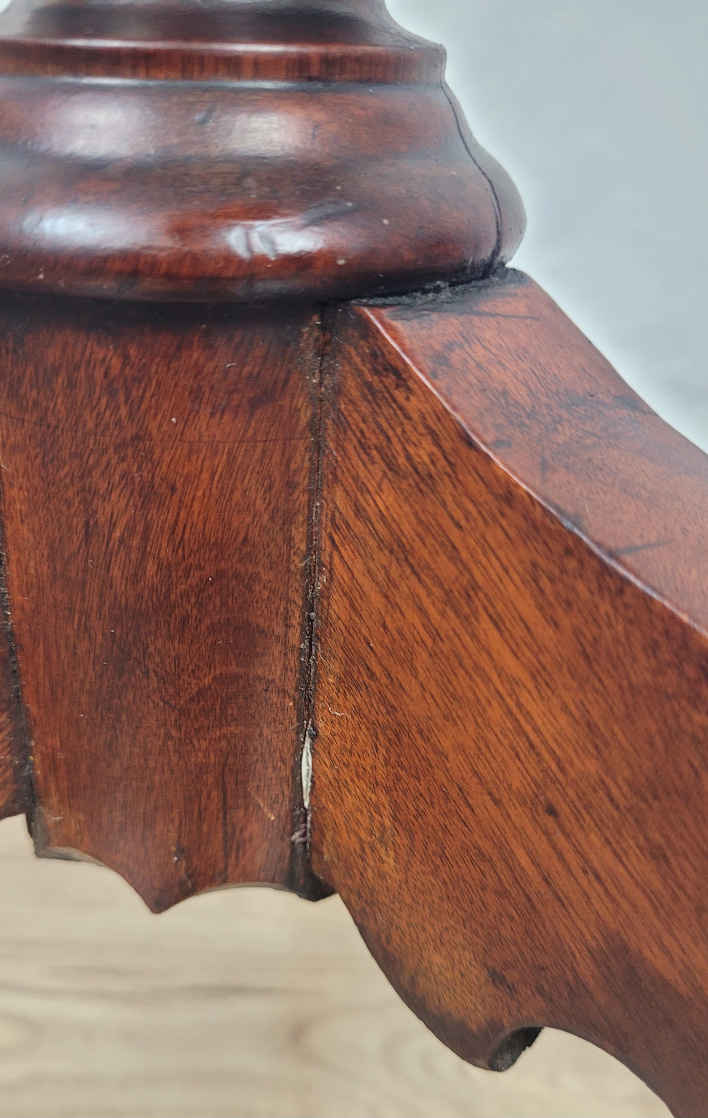 Victorian Tripod Side Table English Antique Mahogany Round Postage Available