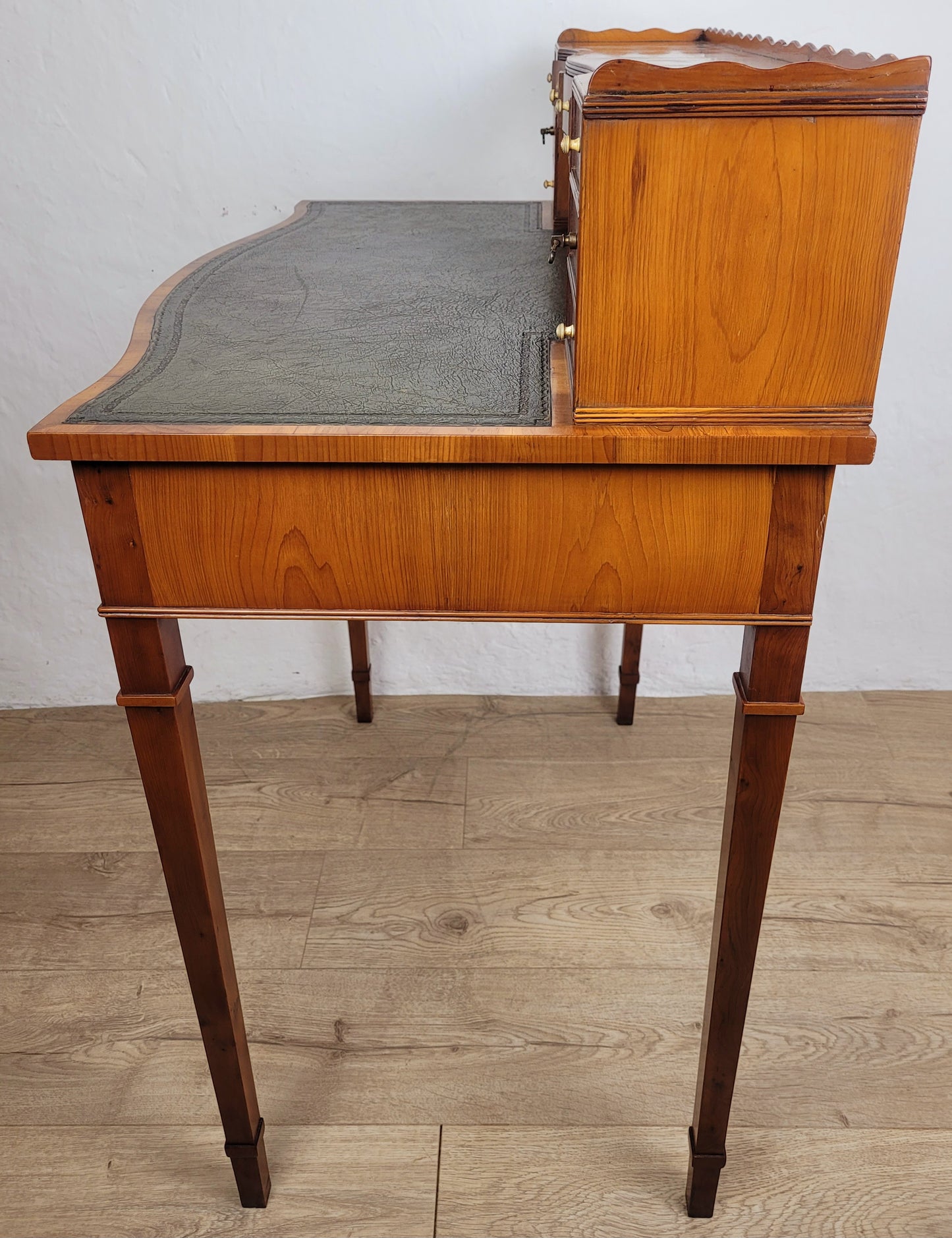 Vintage Ladies Writing Desk Yew Porcelain Drawers 1950s Delivery Available