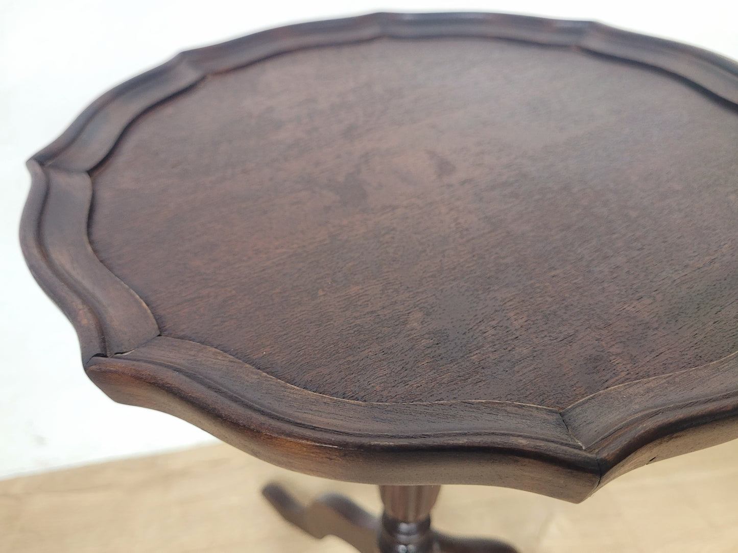 Vintage Wine Table Piecrust Scalloped Edge English 20thC 1950 Postage Available