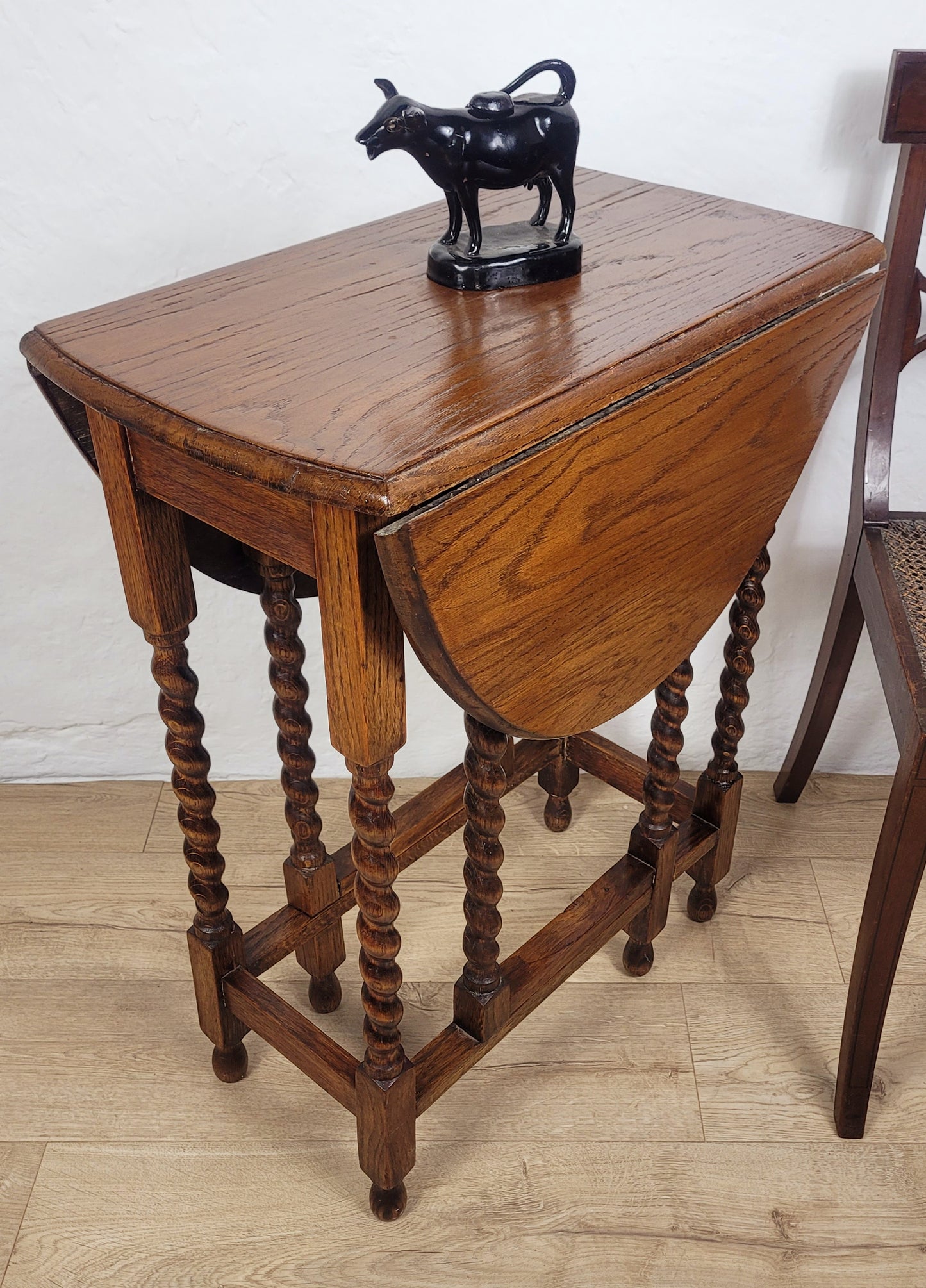 Vintage Drop Leaf Table Gateleg Barley Twist Oak 1930's Delivery Available