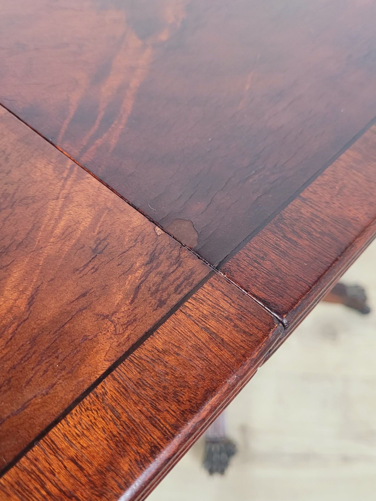 Drop Leaf Side Table Antique Style Castors Mahogany 1950s Postage Available