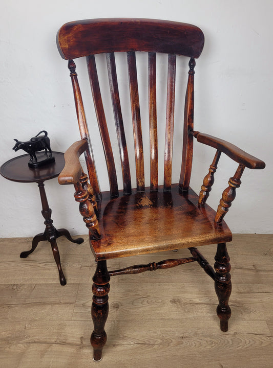 Victorian Kitchen Armchair 19thC Slatback Farmhouse Delivery Available