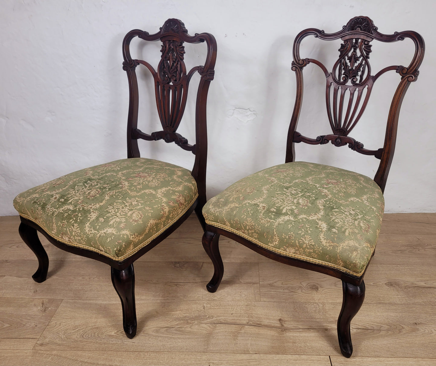 Victorian Nursing Chairs Carved Upholstered Floral 1890 Postage Available