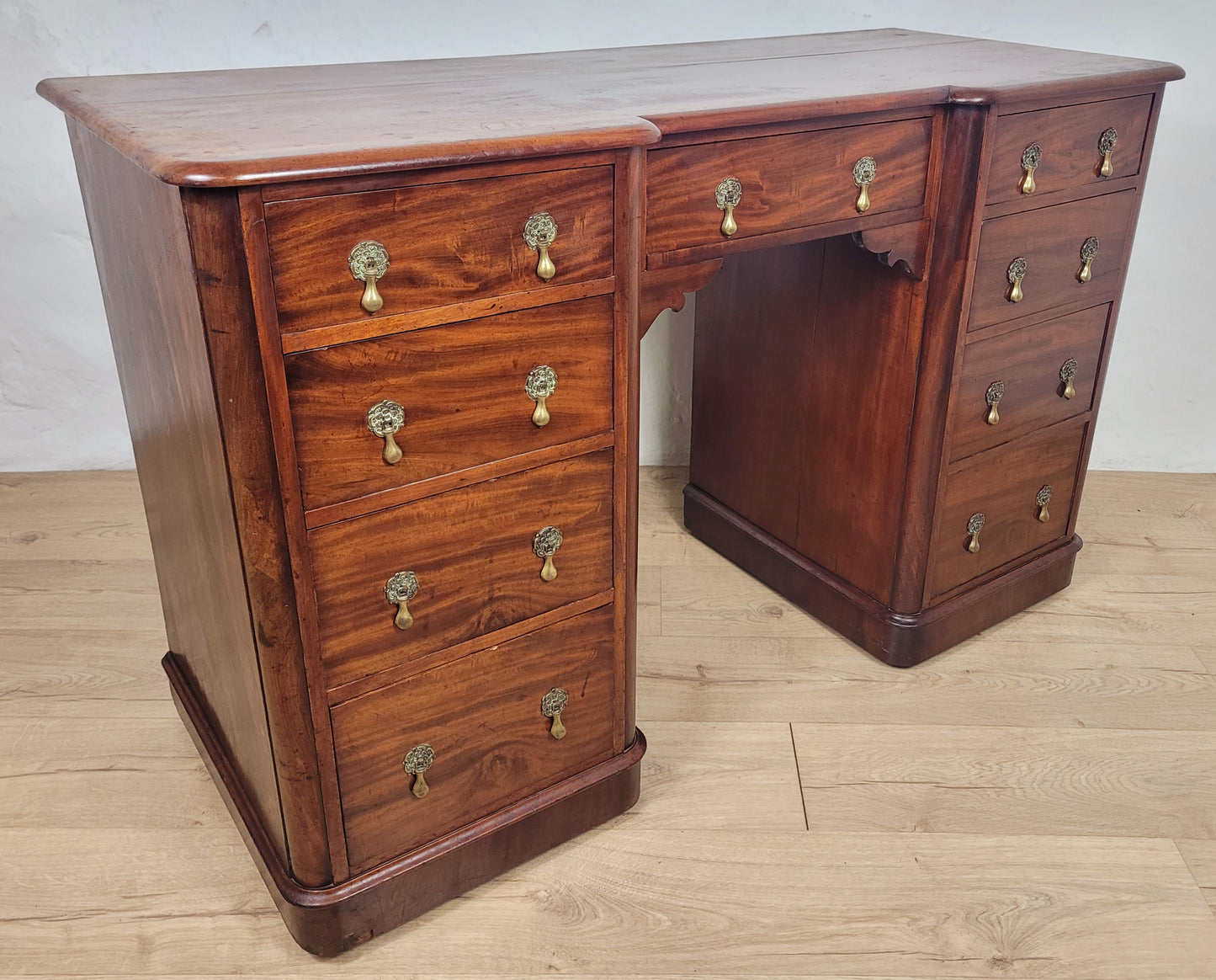 Victorian Writing Desk Knee Hole English 1890 Mahogany Antique Delivery Available