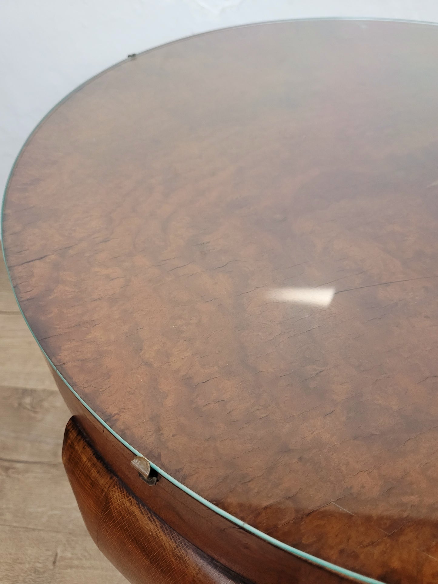 Walnut Circular Coffee Table Claw and Ball Vintage 1940s Postage Available