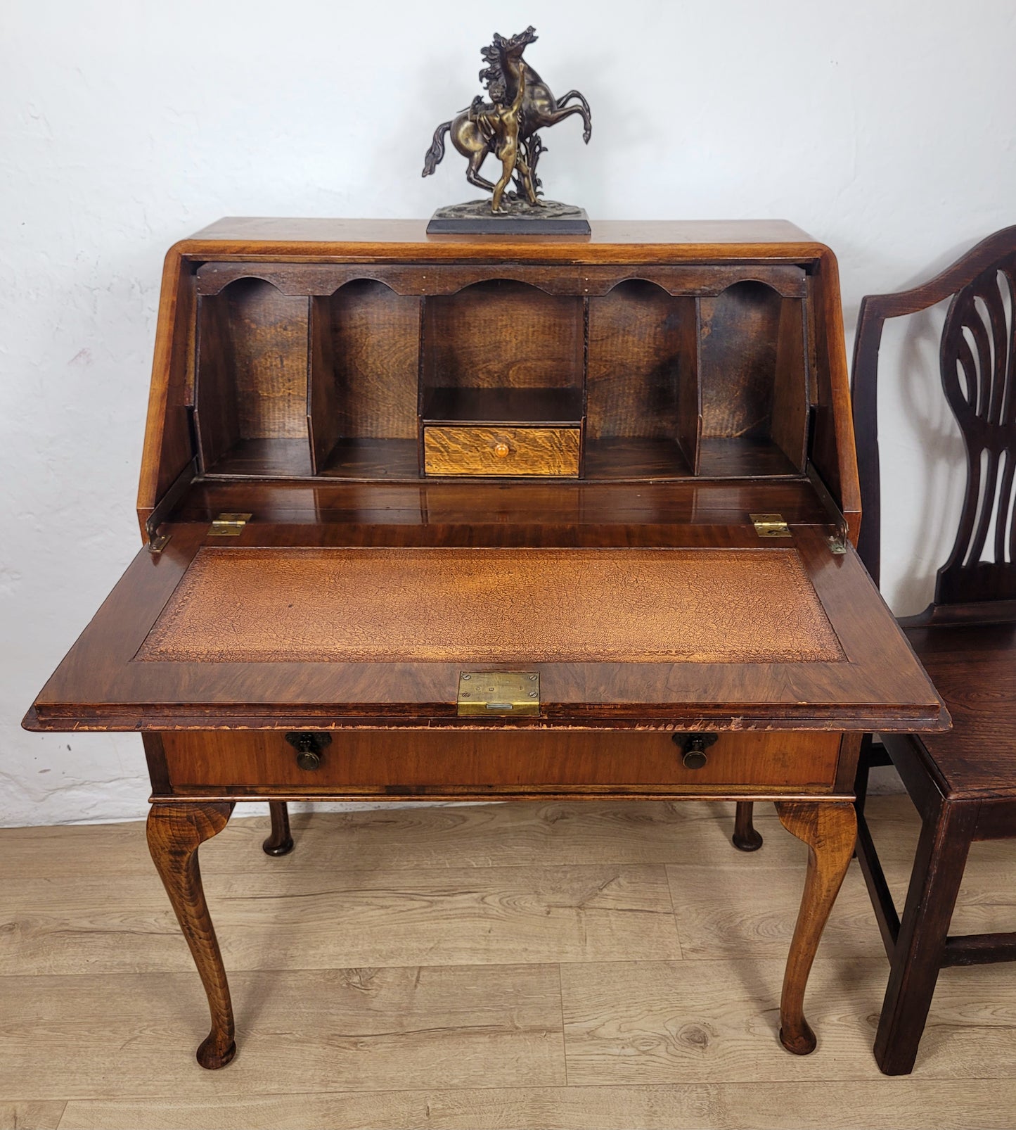 Vintage Writing Desk Denby & Spinks Walnut Cabriole Legs 1940s Delivery Available