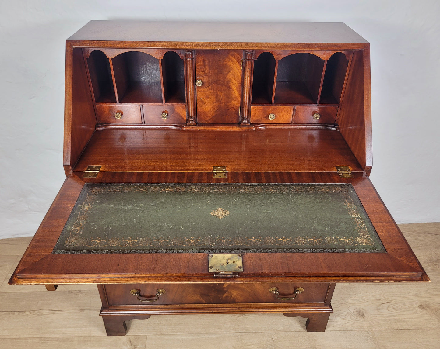 Vintage Writing Bureau Desk Leather 20thC Mahogany 1960s Delivery Available