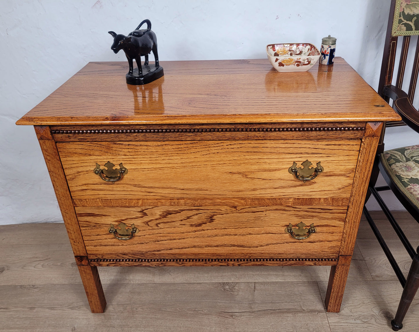 Vintage Chest Of Drawers Oak Carved Country Farmhouse Rustic Delivery Available