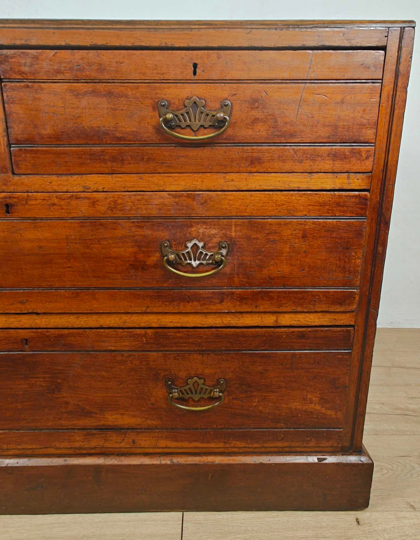Edwardian Chest of Drawers 2 Over 3 Walnut 1910s Drop Handle Delivery Available