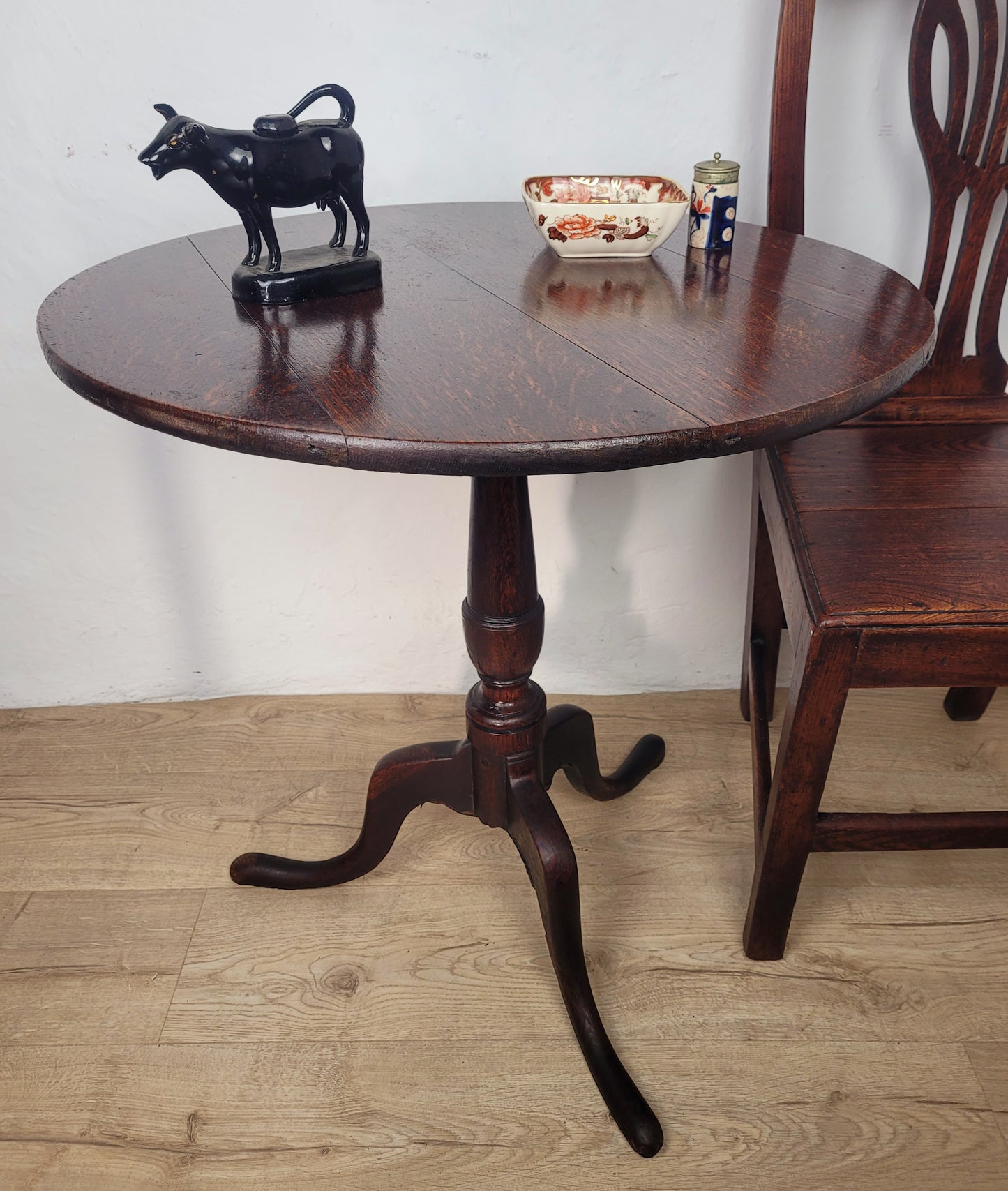 Georgian Tilt Top Table Tripod Occasional Round 18thC Oak Delivery Available