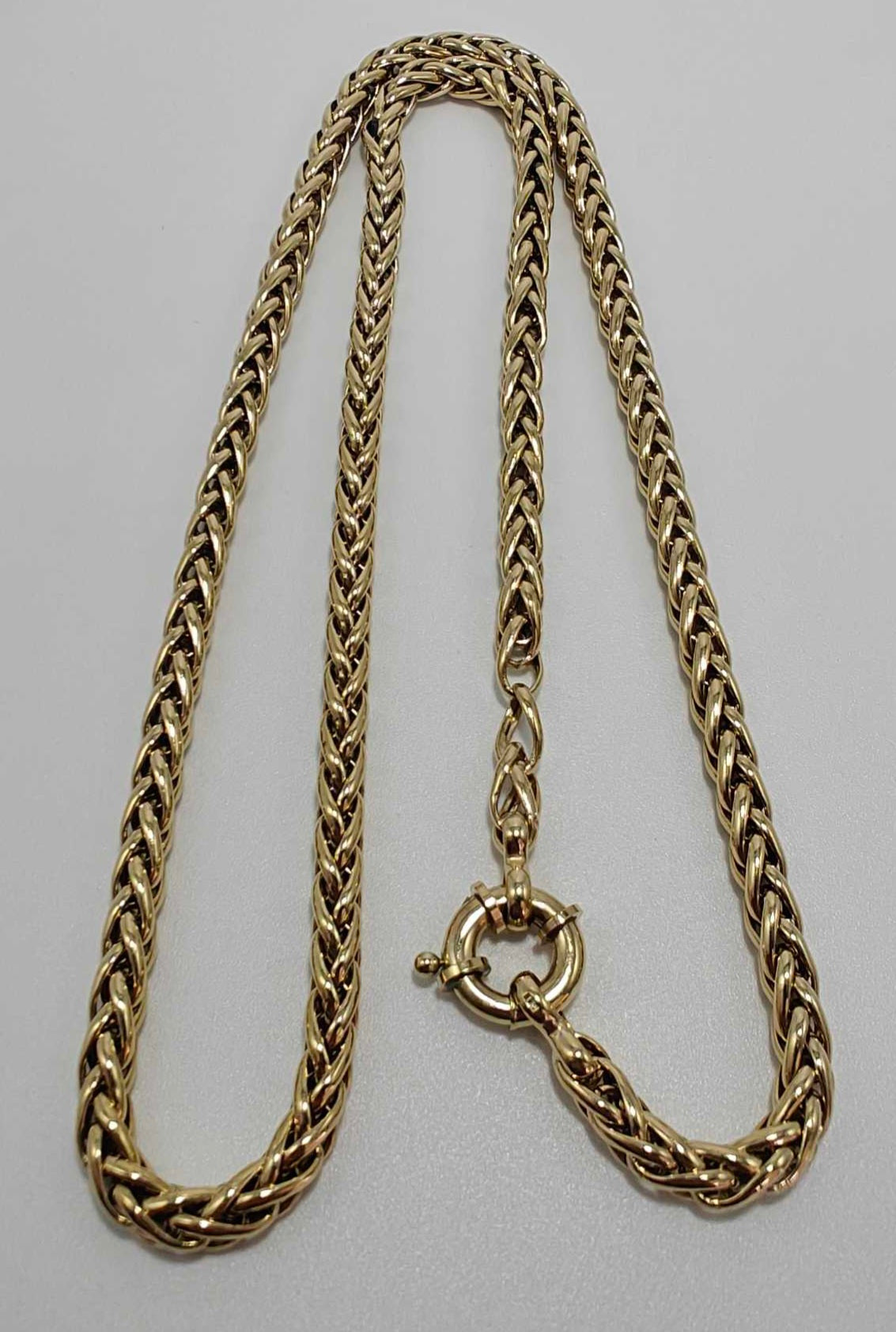 9ct Yellow Gold Spiga Necklace 23 Inches Hallmarked 375 - Postage Available