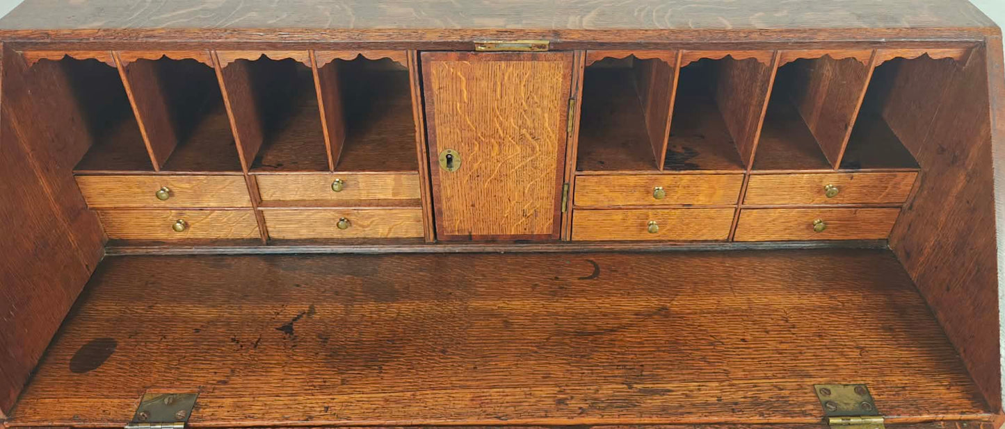 George III Writing Bureau Desk Oak 18thC Antique English Delivery Available