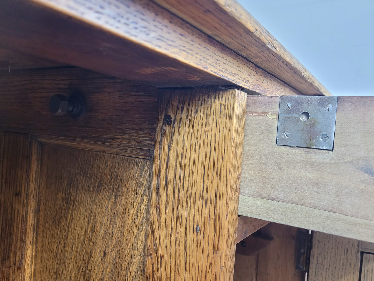 Vintage Single Pedestal Desk 1930s Oak Country Farmhouse Delivery Available