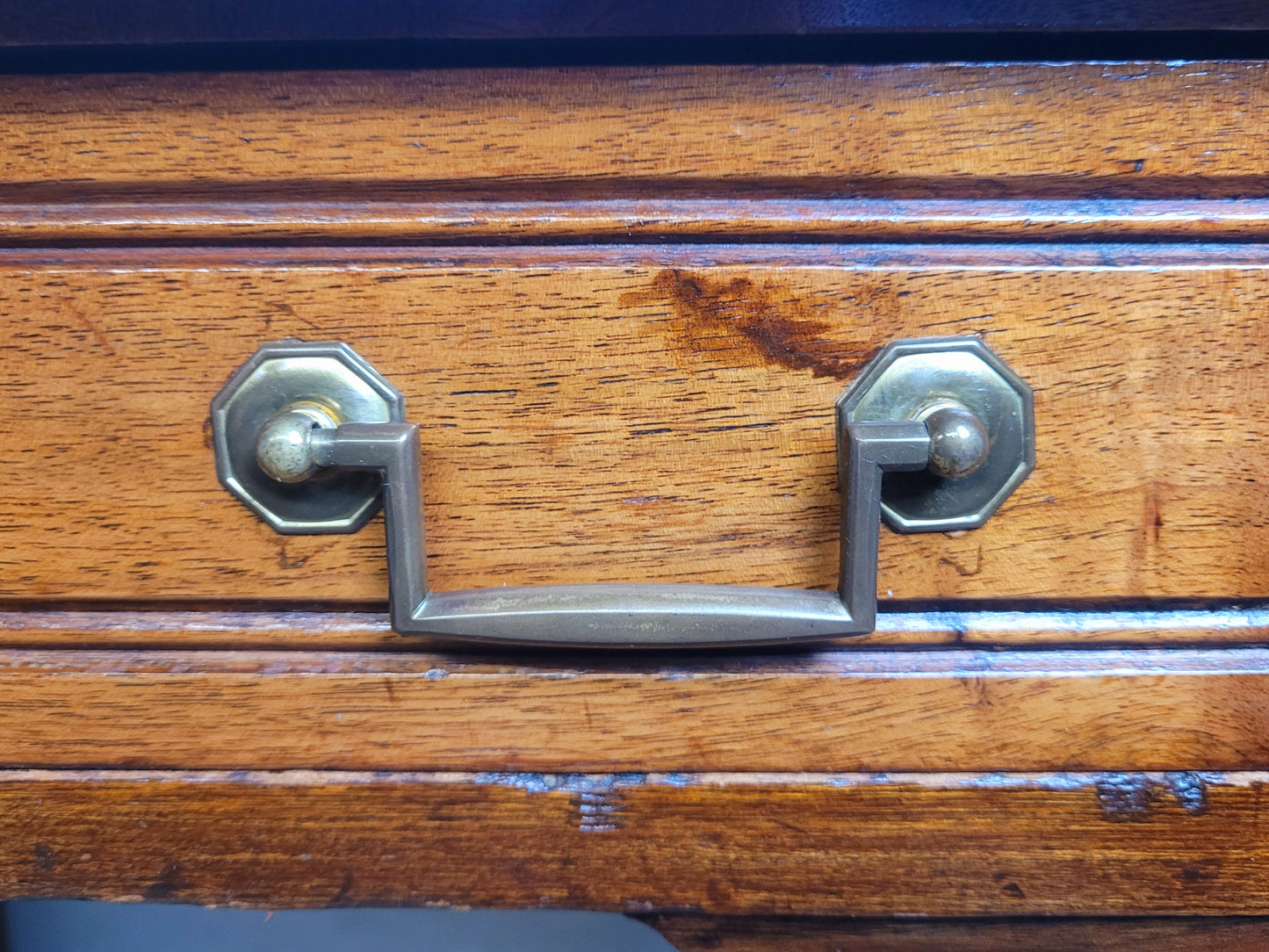 Edwardian Writing Desk Knee Hole Red Leather 1910 Antique Delivery Available