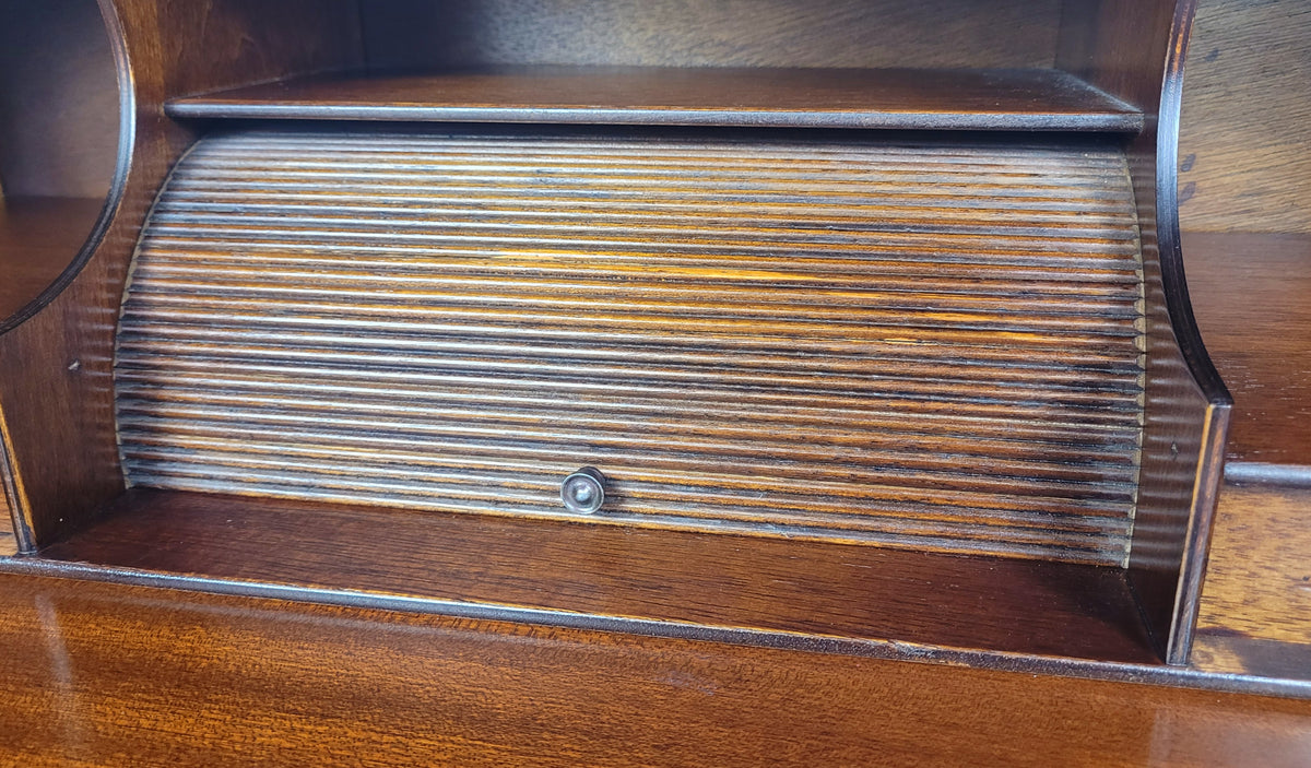 Vintage Writing Bureau Desk Key & Lock Leather 20thC Mahogany Delivery Available