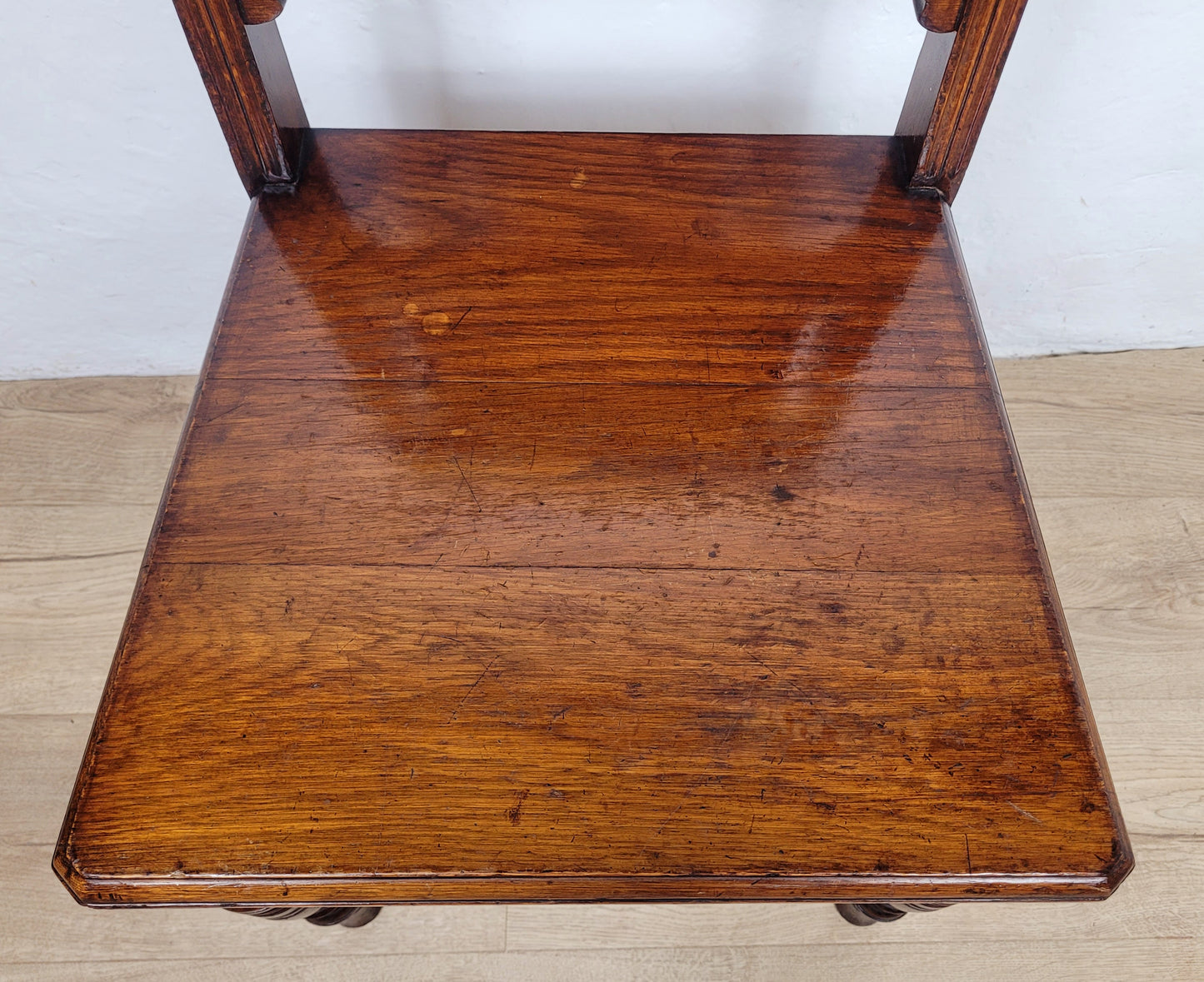 Victorian Kitchen Chair Elm Carved Panel Back 19thC Antique Postage Available