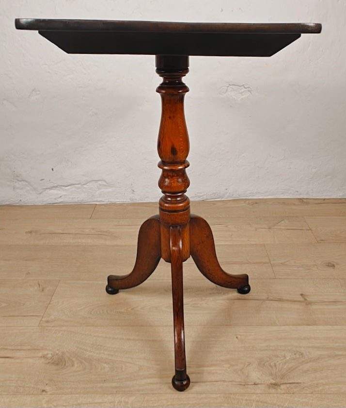 Victorian Tilt Top Table Tripod Rectangular Mahogany English Postage Available