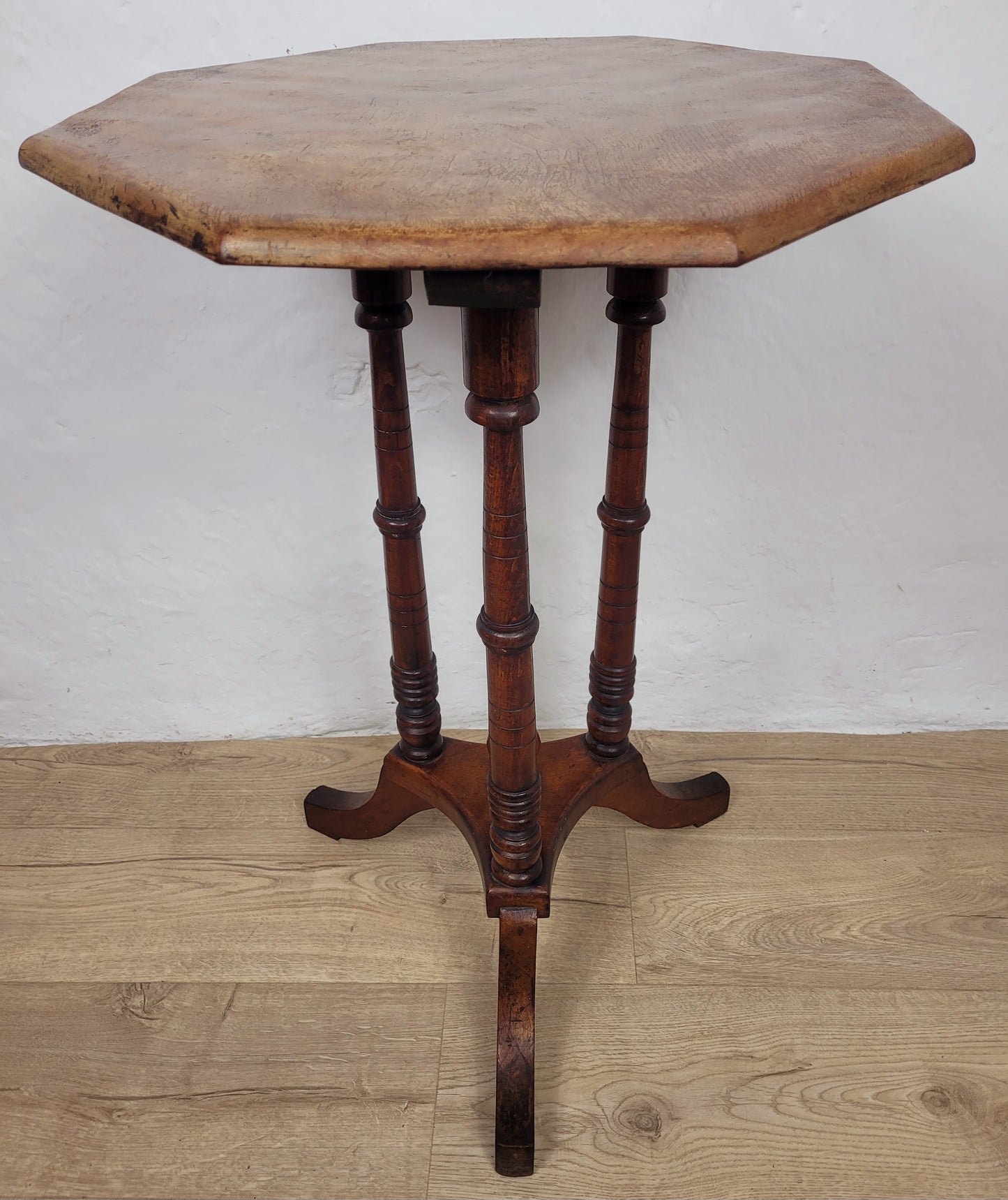 Victorian Octagonal Occasional Table Tripod English Mahogany Postage Available
