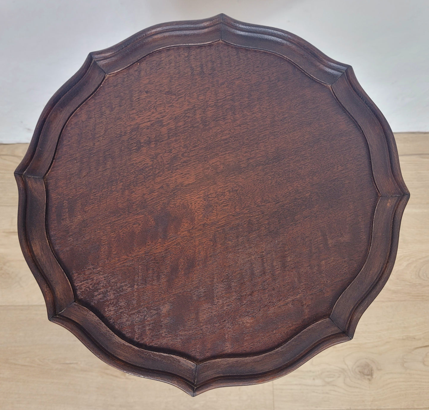 Vintage Wine Table Piecrust Scalloped Edge English 20thC 1950 Postage Available