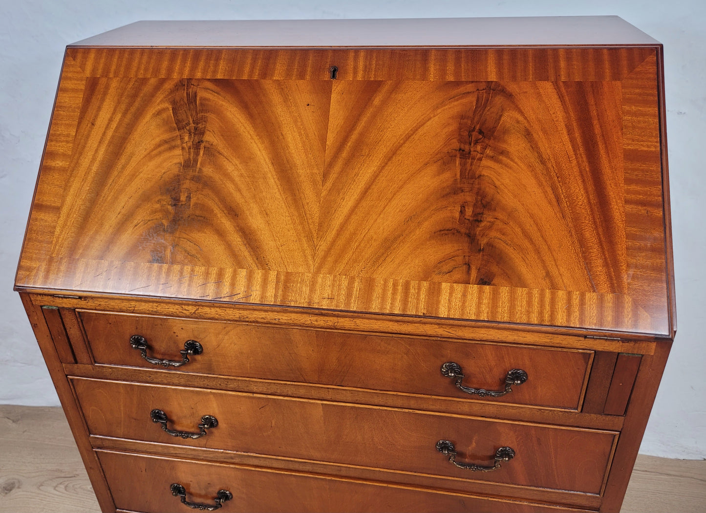 Vintage Writing Bureau Desk Leather 1960's Mid Century Delivery Available