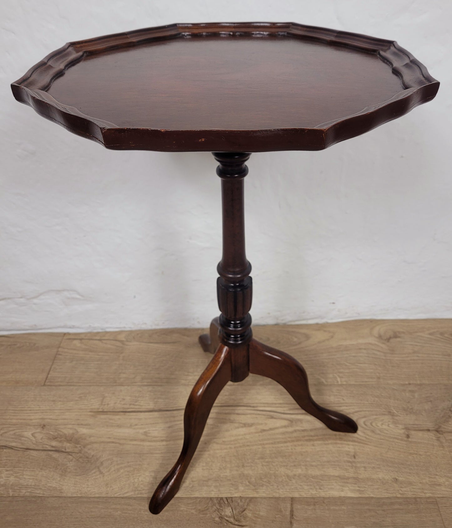 Piecrust Tripod Wine Table Octagonal Fluted Leg Vintage Postage Available