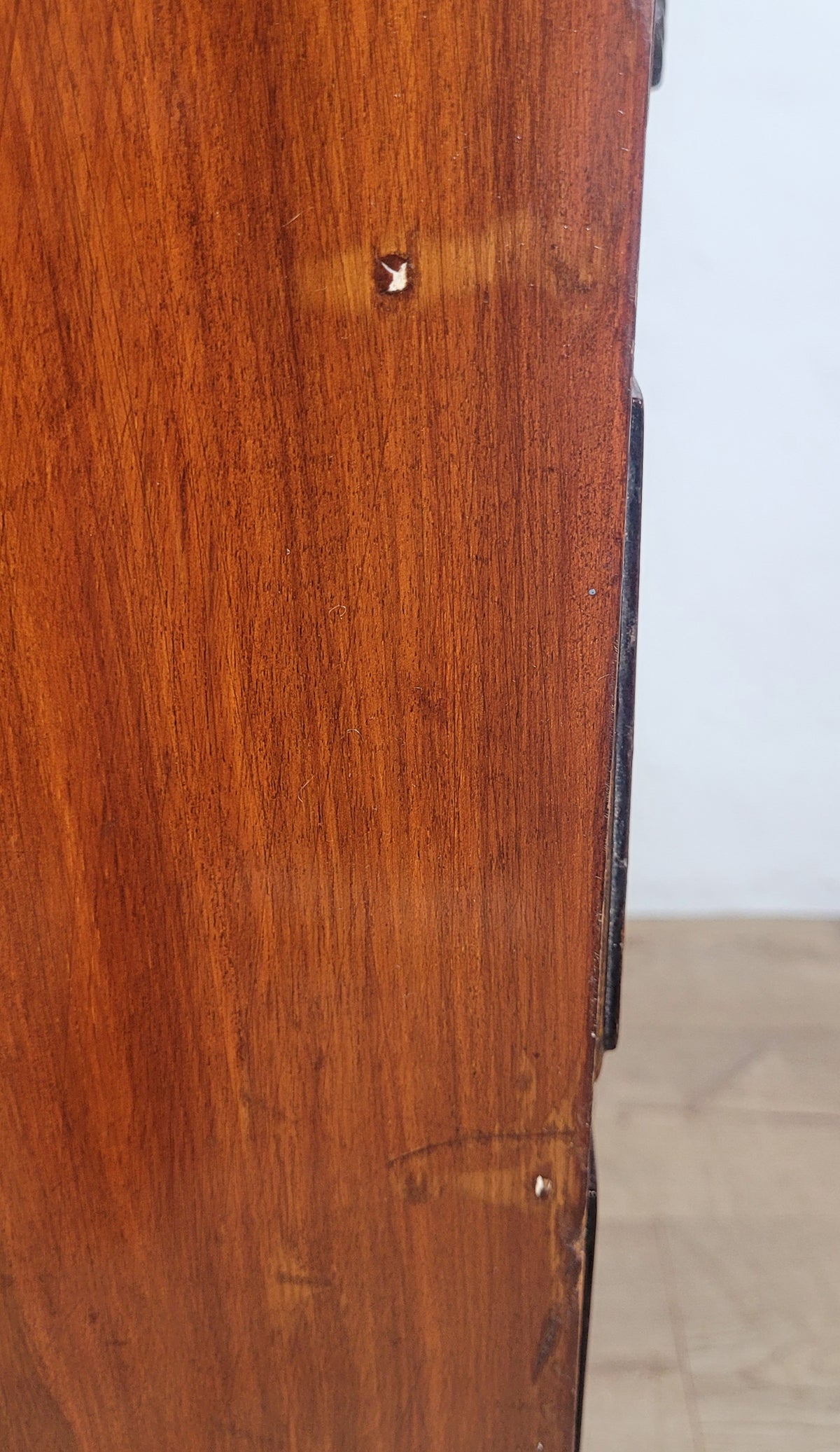 Vintage Writing Bureau Desk Teak Leather Mid 20th-C 1930s Delivery Available
