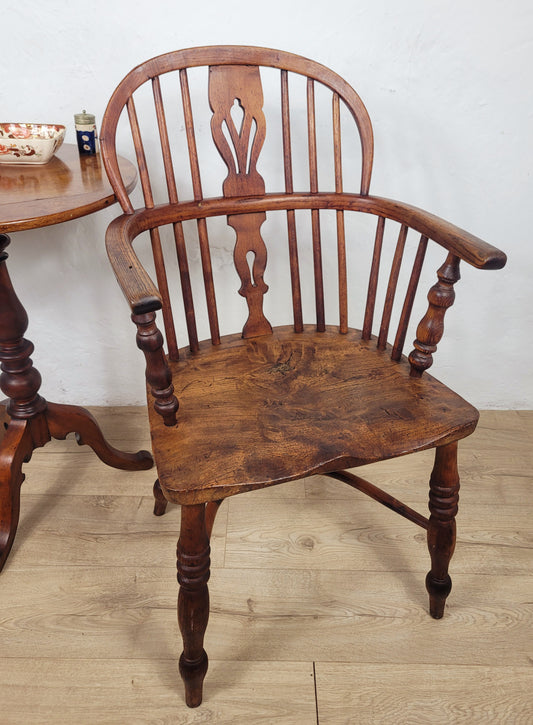 Victorian Windsor Armchair HoopBack Crinoline Stretcher 19thC Delivery Available