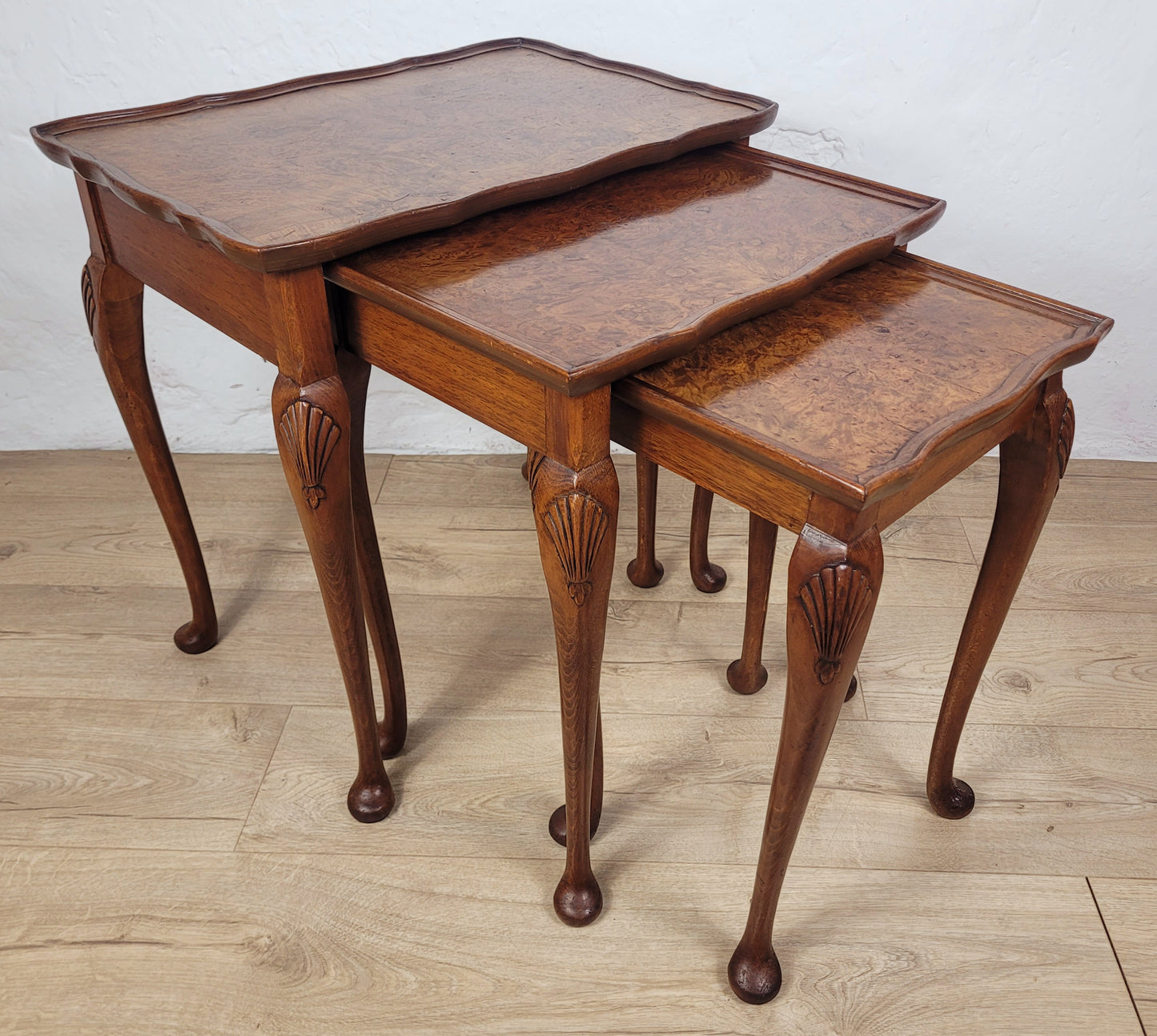 Victorian Nest Of Tables Walnut Shell Knee Carved 19thC Postage Available